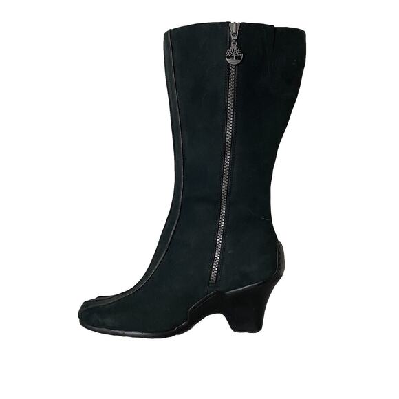 Timberland Women’s Uptown Tall Black Nubuck Leather Boots Style 98367 Sz.9.5 - Picture 3 of 15